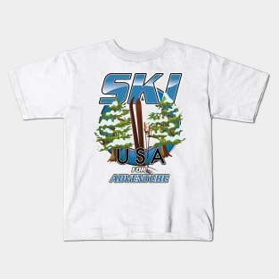 Ski USA For adventure Kids T-Shirt